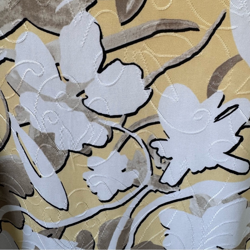 JM Collection Women’s Blouse Floral Yellow and White - Picture 7 of 13